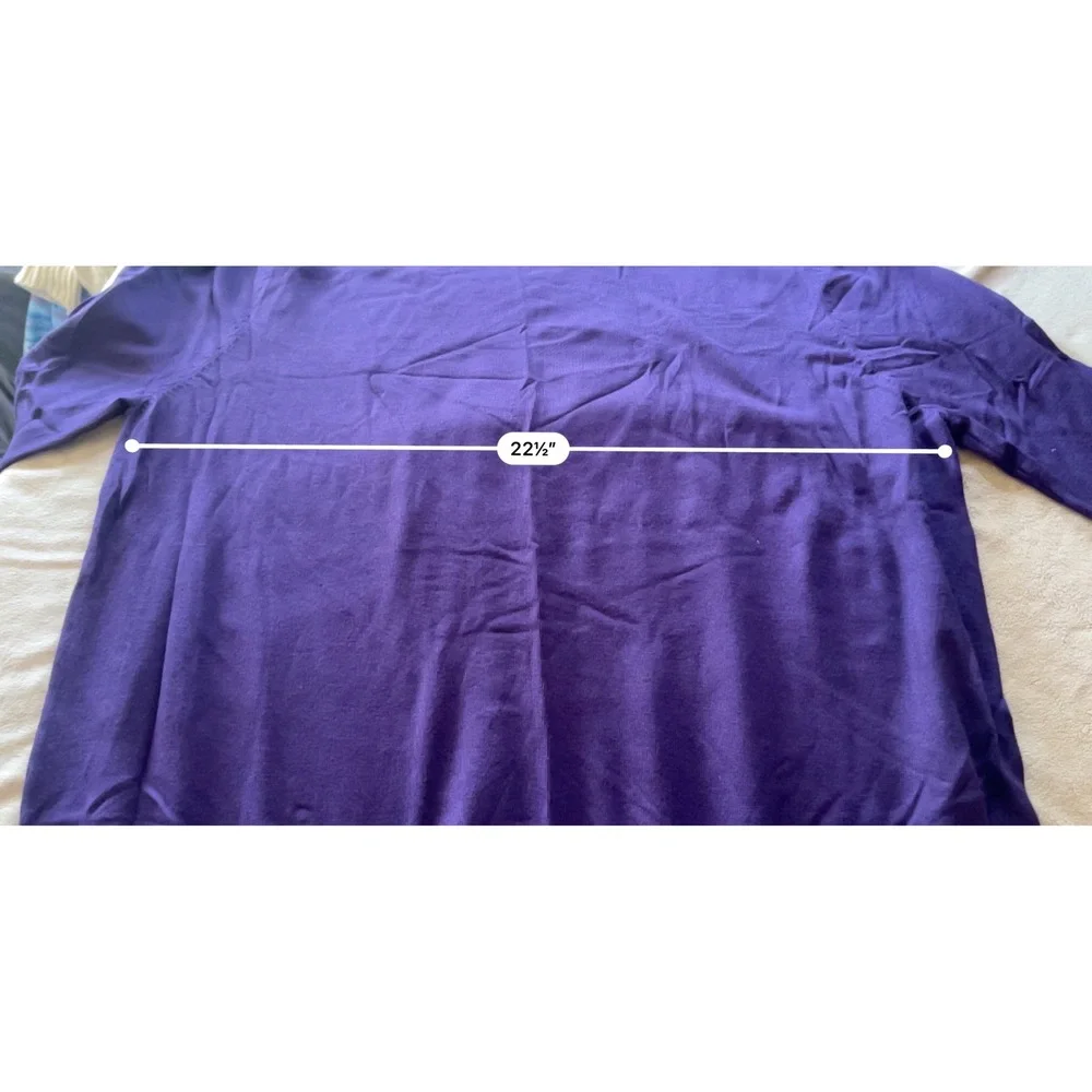 Zenana Outfitters Long Sleeve Crewneck Pullover Sweater Purple‎ 3X Plus Size